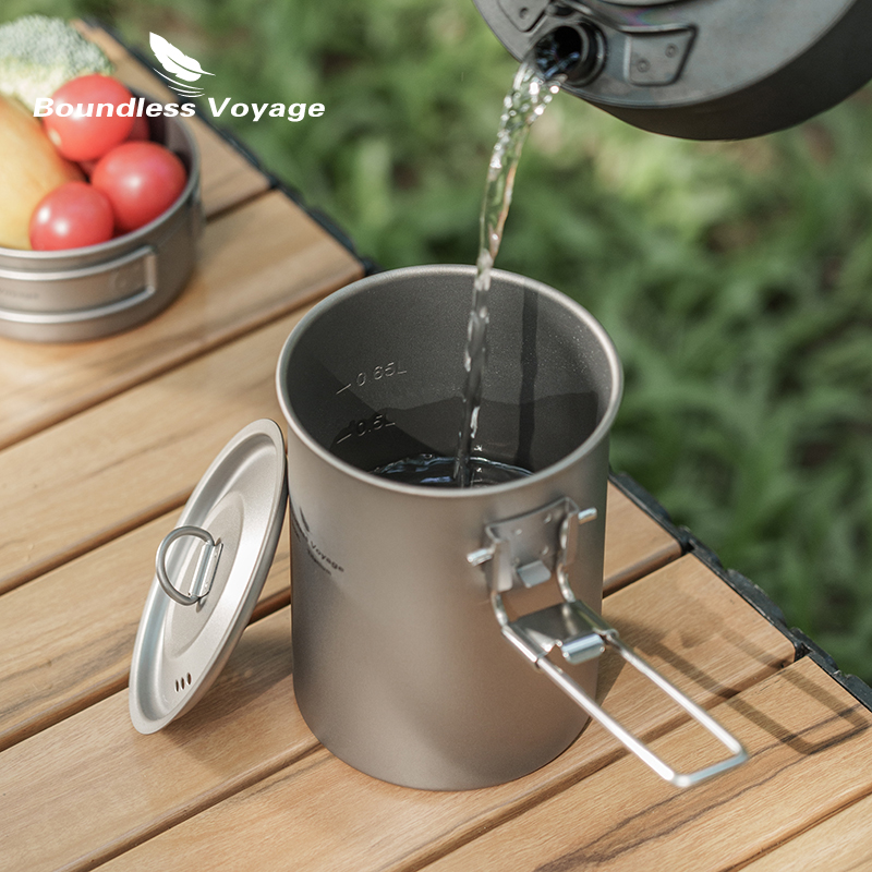 折りたたみハンドルと蓋付きの折りたたみ式キャンプ調理器具,ポ - Camping Cooking Ware のレビューと価格