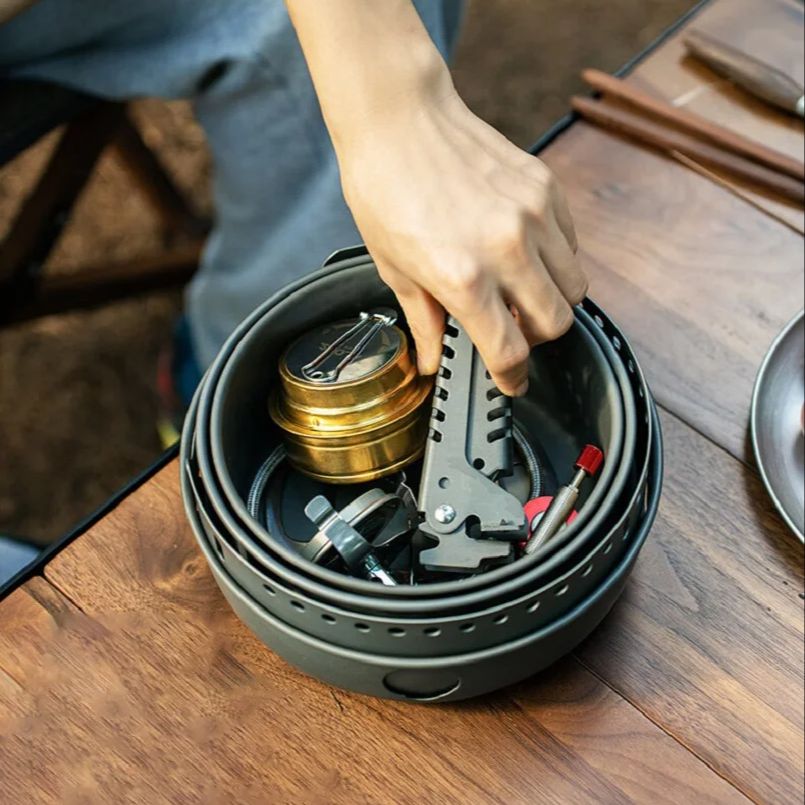 キャンプ用合金製調理鍋フライパンストーブセット XB-Q1  - Camping Cooking Frying Pan のレビューと価格