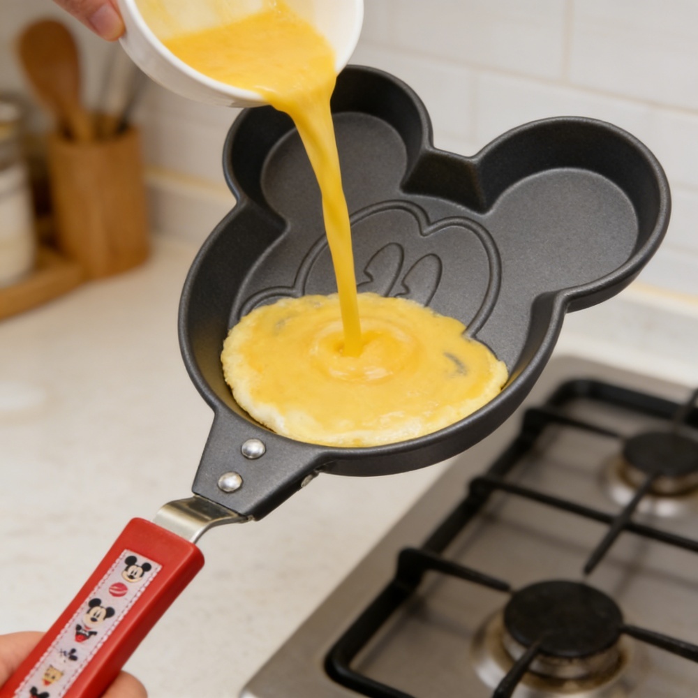 ディズニーアニメステッチミッキーマウスフライパンノンスティッ - Camping Cooking With Kids のレビューと価格