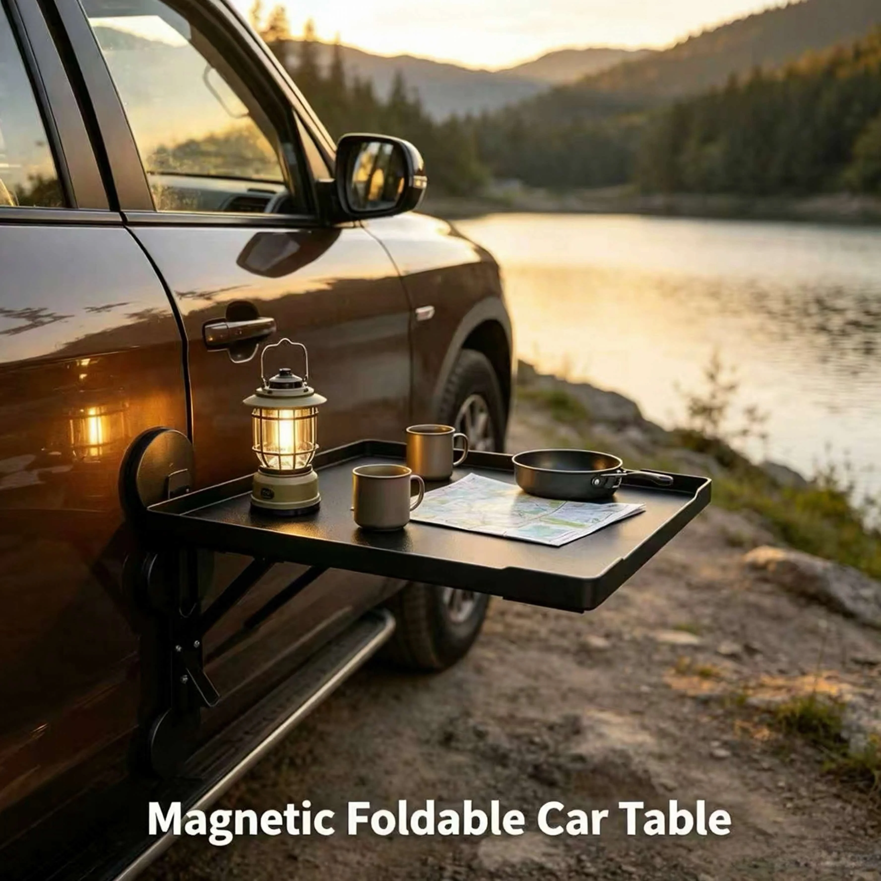 ポータブルカーサイドドアハンギングトレイ折りたたみ式オートテ - Camping Cooking Table のレビューと価格