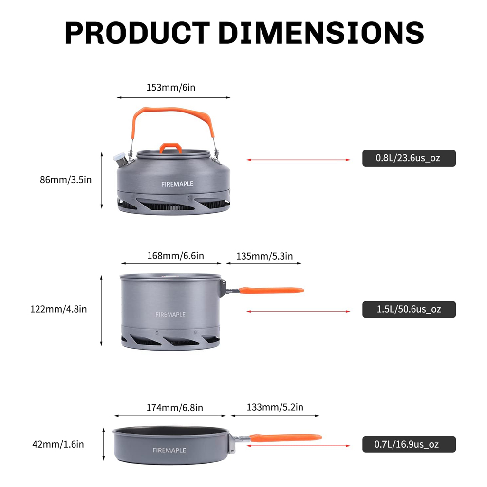 Fire Maple器具ハイキング調理セット熱交換器ポットパ - Camping Cooking Ware のレビューと価格