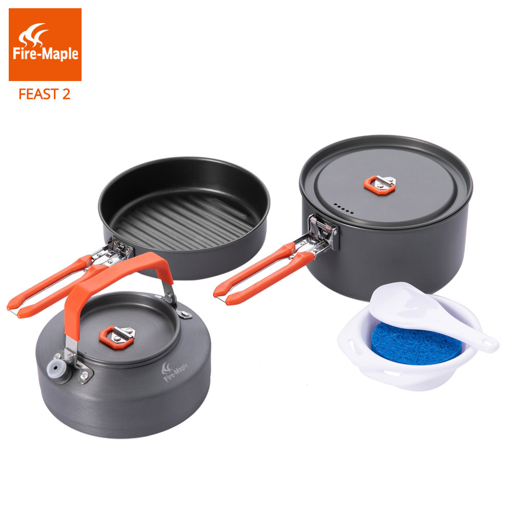 ファイヤーマプルピクニック鍋セット屋外キャンプハイキング調理 - Camping Cooking Box Set のレビューと価格