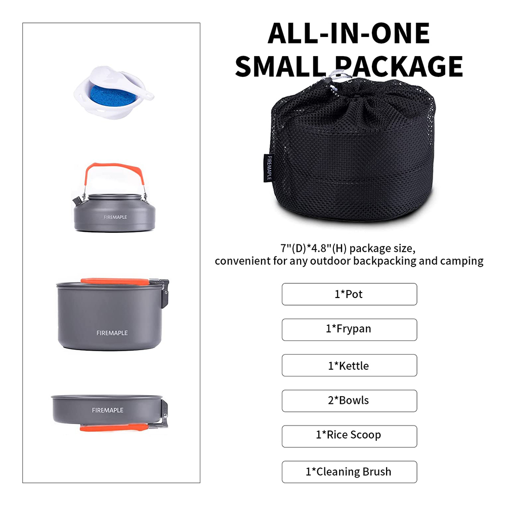 ファイヤーマプルピクニック鍋セット屋外キャンプハイキング調理 - Camping Cooking Box Set のレビューと価格