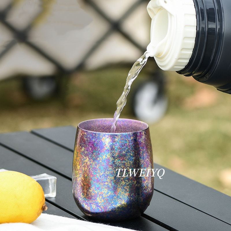 純チタン製冷たい飲み物用マグカップ、楕円形240ml、家庭用 - Camping Cooking Pot のレビューと価格
