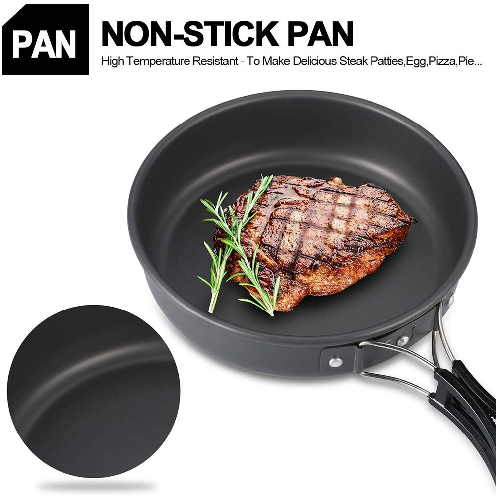 アルミ合金製のアウトドアキャンプ用調理器具セット、鍋にこびり - Camping Cooking Pot のレビューと価格