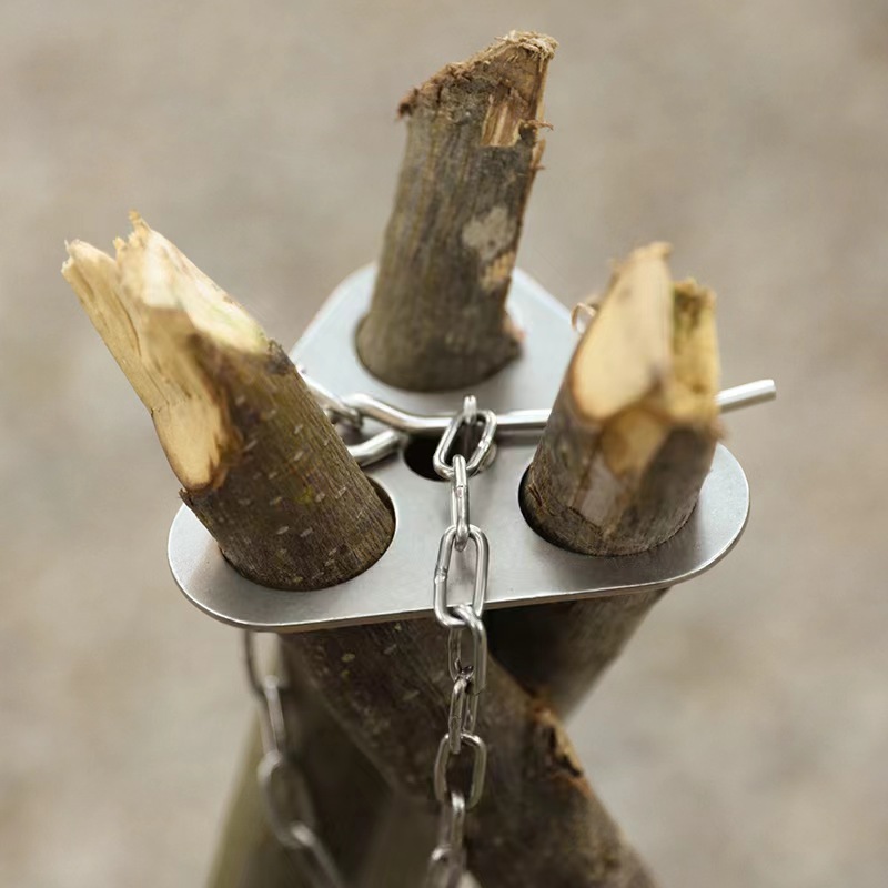 1pc キャンプ三脚鉄素材屋外調理用ヘビーデューティポットサ - Camping Cooking Materials のレビューと価格